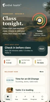 The Renové app — recipe library